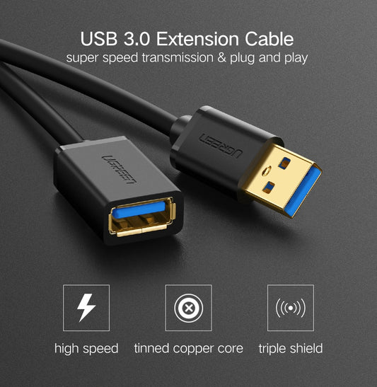 USB-A Male to USB-A Female Extension Cable