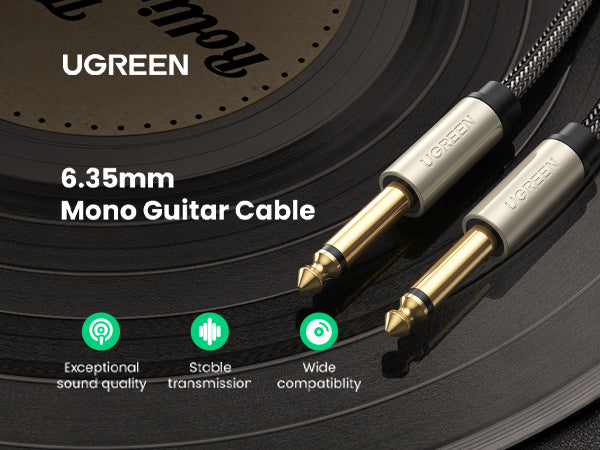 6.5 Mono Male to Male Aux Audio cable Black 1M