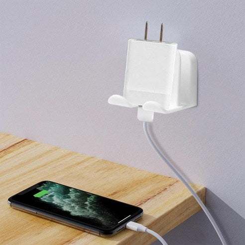 Wire Lind Receive Hook Paste Hook Type for Electric Plug (White)