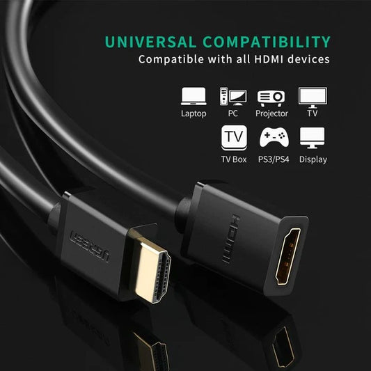 HDMI Male to Female Cable 0.5m (Black)