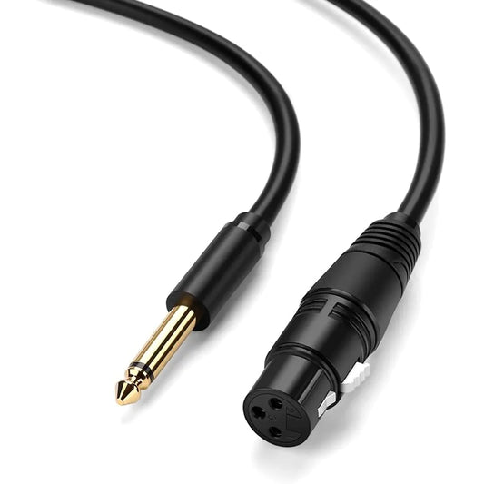 6.5 Mono Male to 3 Pin XLR Female Audio Cable 3M