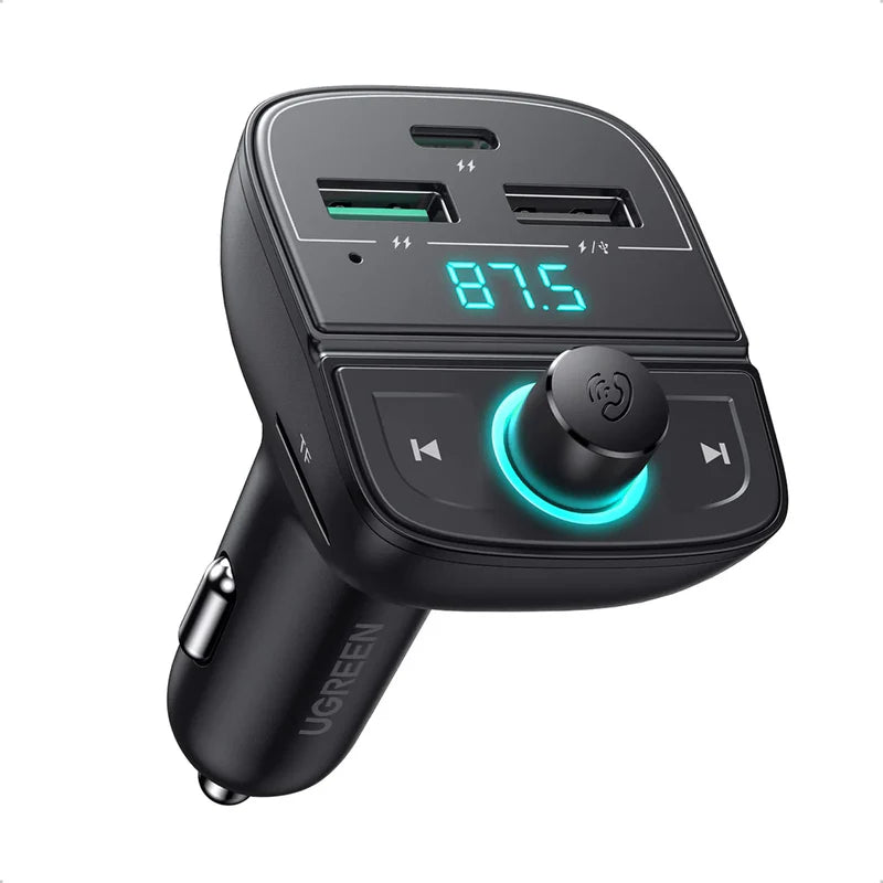 Bluetooth Car Charger (5.0+PD+QC3.0+USB Flash Drive+TF) (Black)