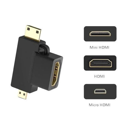 Micro HDMI + Mini HDMI Male to HDMI Female Adapter