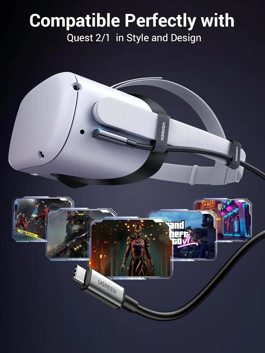 Right Angle USB-C to USB-C Link Cable 5m (Black)