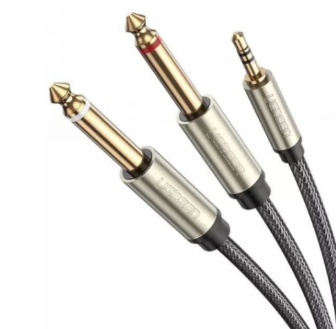 3.5mm TRS to Dual 6.35mm TS Audio Cable 5m (Gray)