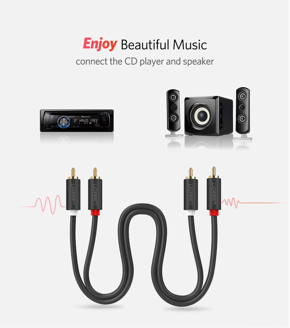 2RCA Male to 2RCA Male Cable 5m (Black)