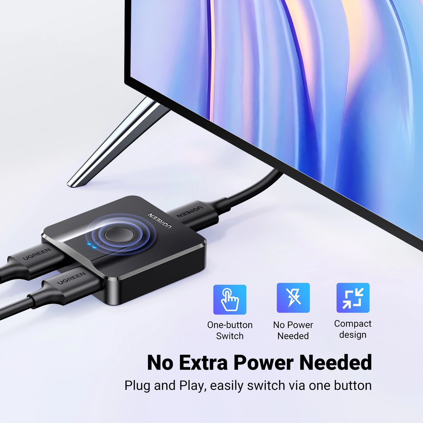 2 In 1 Out HDMI Switcher 4K@60Hz