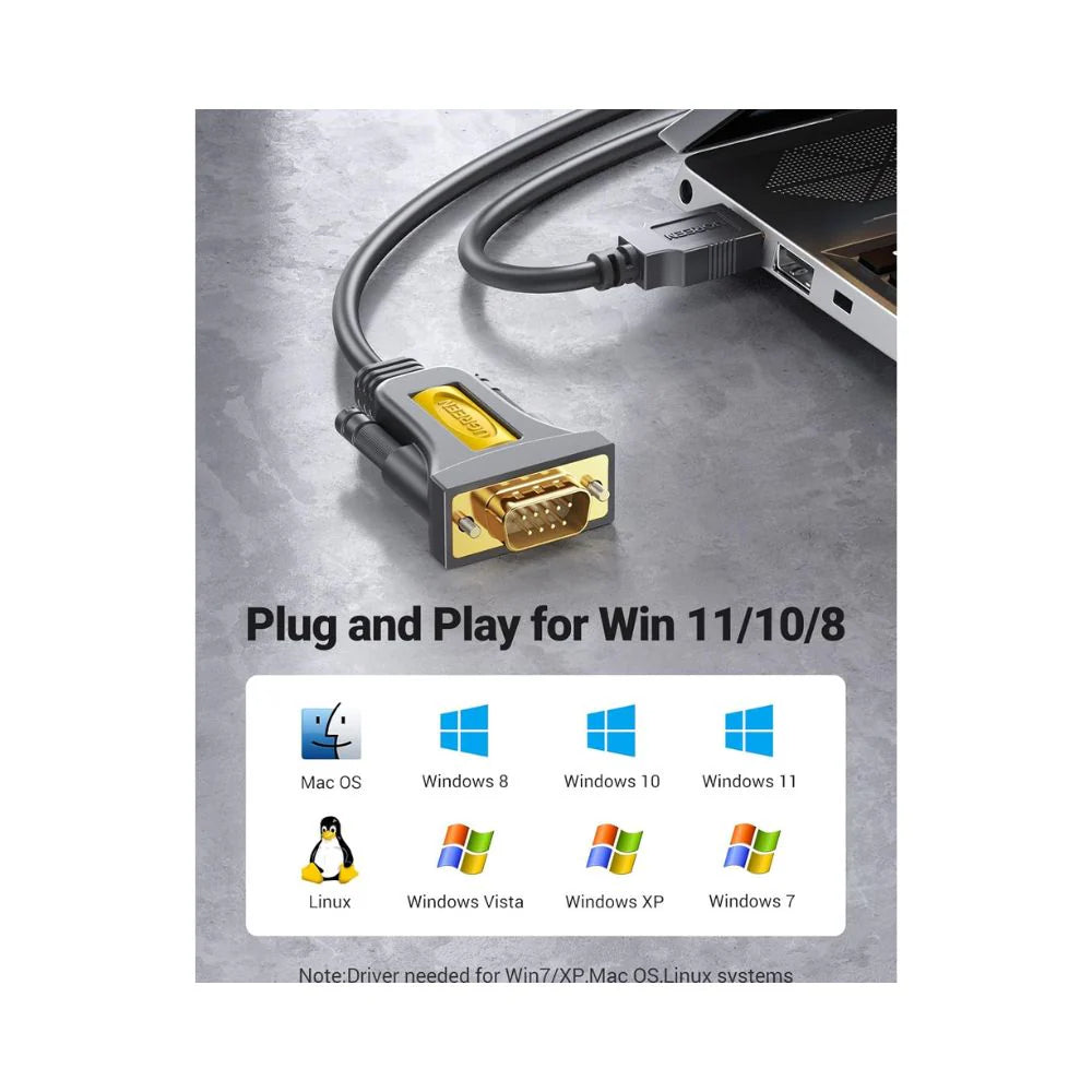 USB Male to DB9 RS-232 Male Adapter Cable 1.5m