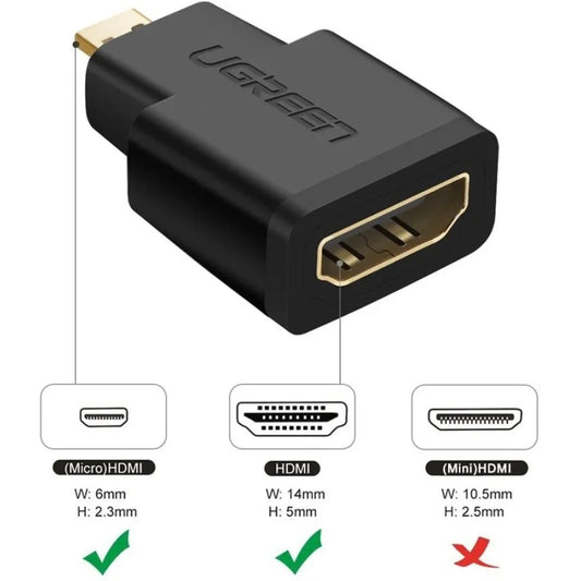 Micro HDMI Male to HDMI Female Adapter (Black)