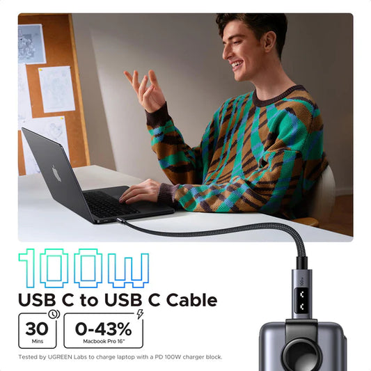 Uno USB-C to USB-C PD 100W Fast Charging Cable 5A Max 1m