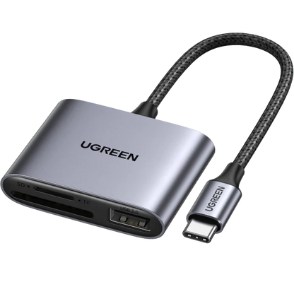 USB-C to SD/TF + USB 2.0 Memory Card Reader