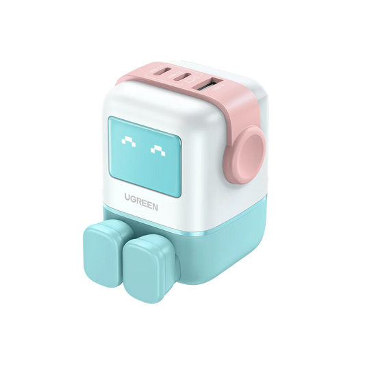 Uno RG 65W 3-Port GaN Fast Charger Pink Blue UK