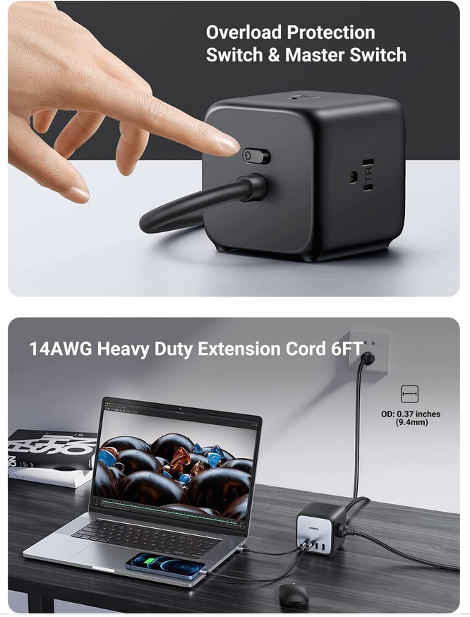 DigiNest Cube Power Strip (3 AC outlets +  65W 2A2C)