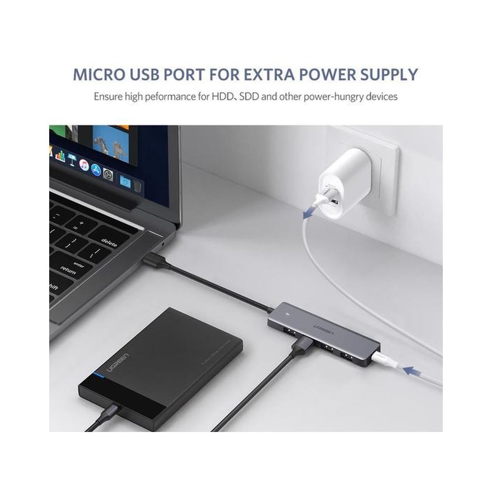 USB 3.0 A 4 Ports HUB with power port