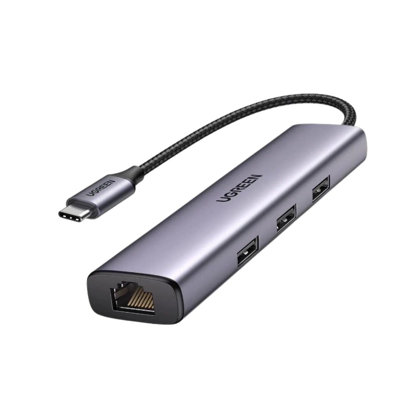 USB-C to 3×USB3.0 Hub+RJ45 (1000M) Ethernet Adapter