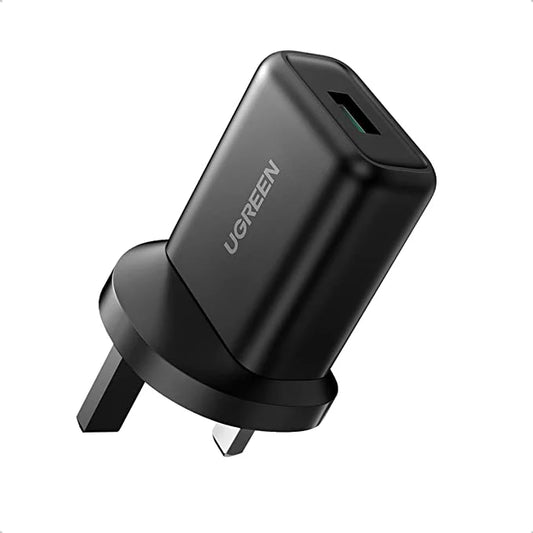 Fast Charging Power Adapter with QC3.0 UK (Black)