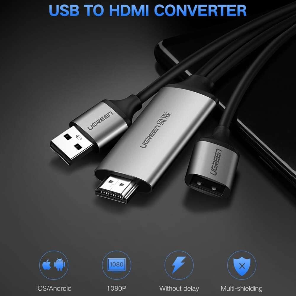 USB to HDMI Digital AV Adapter 1.5m (Gray)