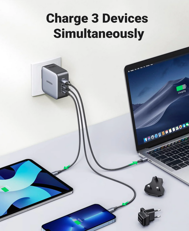 GaN 65W Fast Charger (3-Port)