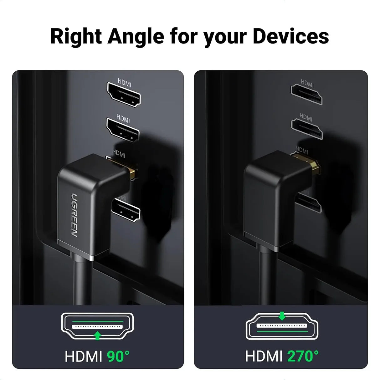90 Degree Right Angle HDMI Cable - 2M