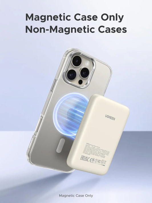 Magnetic Wireless Power Bank Beige 10000mAh