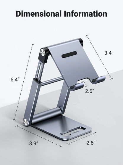 Aluminum Multi-Angle Table Cradle Phone Desktop Holder 4-6.5 Inches