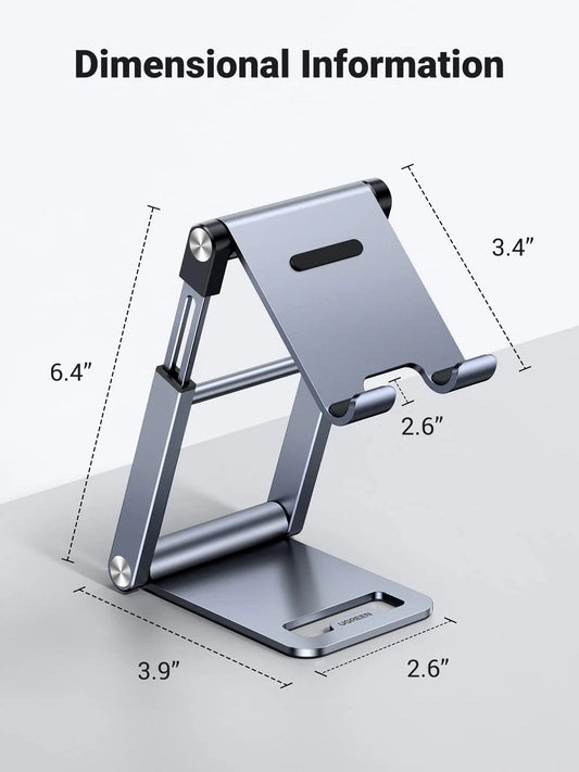 Aluminum Multi-Angle Table Cradle Phone Desktop Holder 4-6.5 Inches