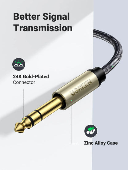 3.5mm to 6.35mm TRS Stereo Audio Cable 2m (Gray)