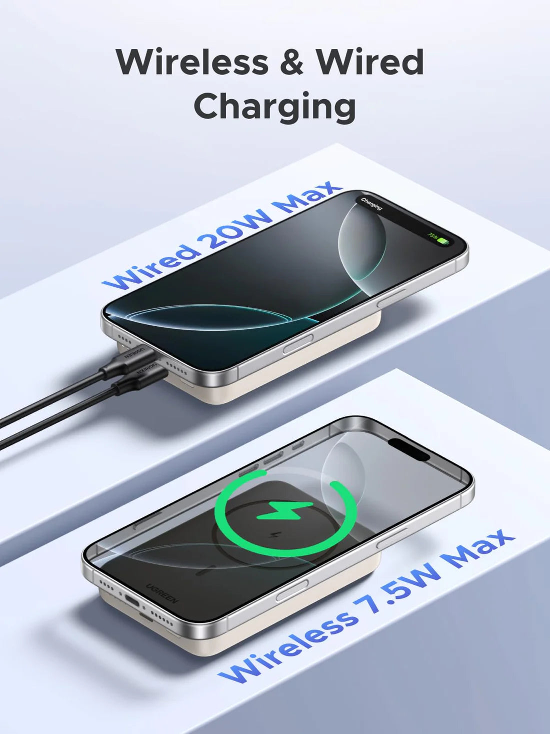 Magnetic Wireless Power Bank Beige 10000mAh
