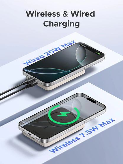 Magnetic Wireless Power Bank Beige 10000mAh