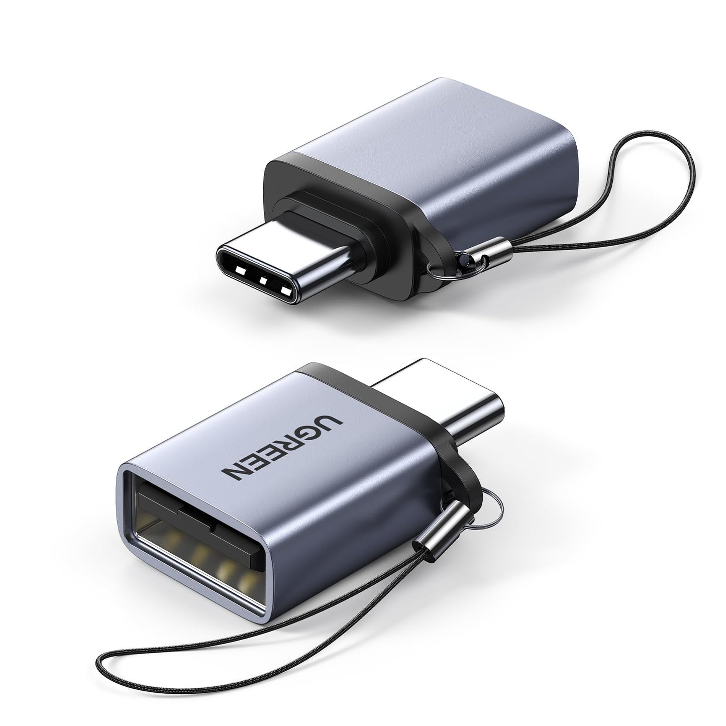Type C to USB 3.0 A Adapter Cable with Lanyard (Space Gray)