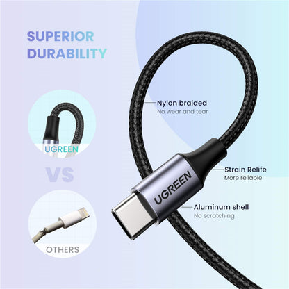 Round USB-C Audio Cable 3.5mm M/M Aluminum Shell 1m (Deep Gray)