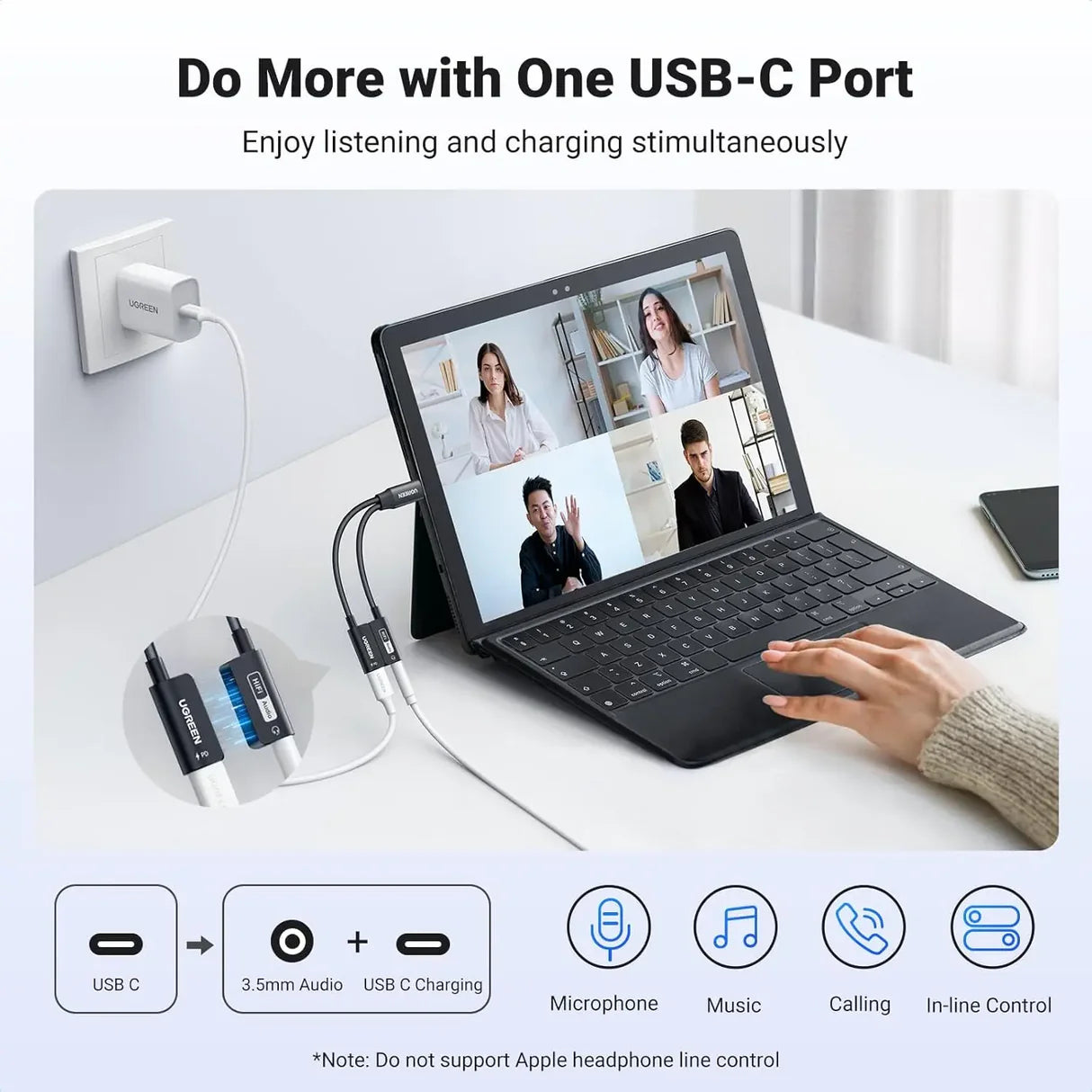 USB-C to 3.5mm Audio Adapter with Power Delivery