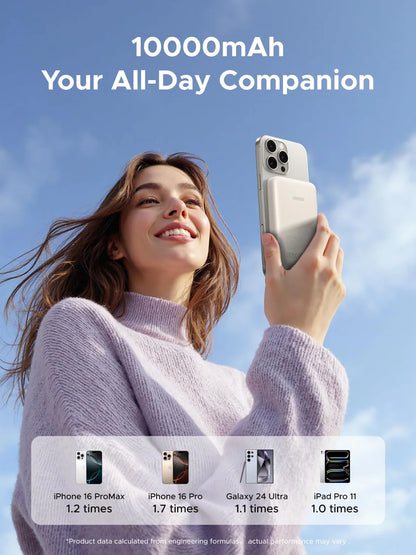 Magnetic Wireless Power Bank Beige 10000mAh