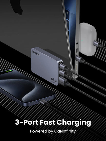 Nexode Pro 65W 3-Port GaN Ultra-Slim Fast Charger