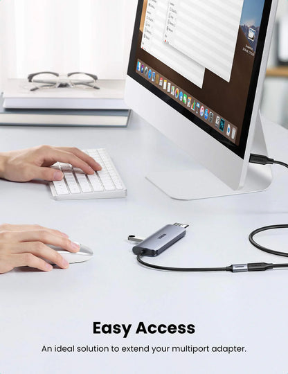 USB-C/M to USB-C/F Gen2 5A Extension Cable 1m (Black)