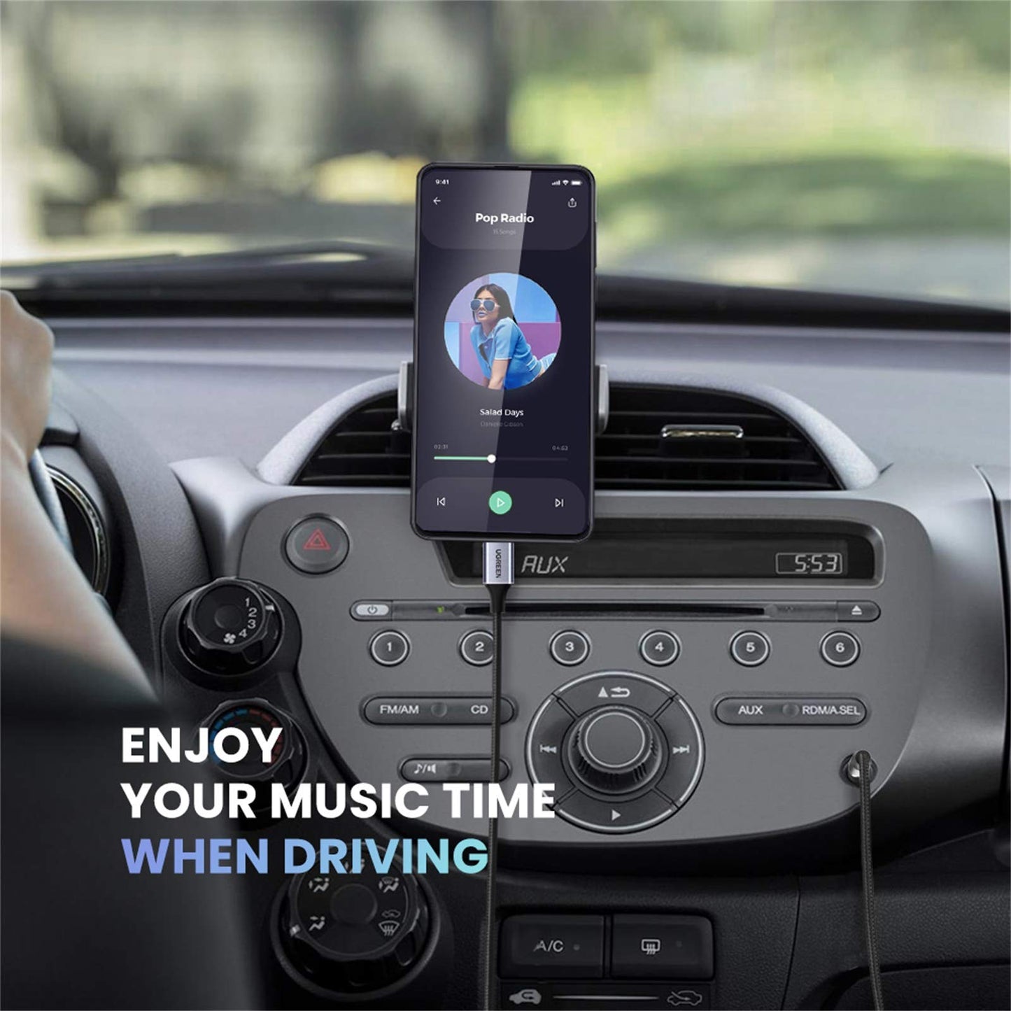 Round USB-C Audio Cable 3.5mm M/M Aluminum Shell 1m (Deep Gray)