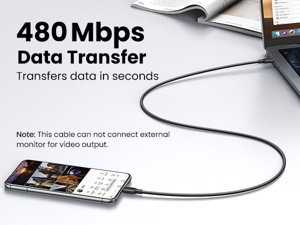 USB 2.0 Type C to Type C Cable Nickel Plating 1m (Black)