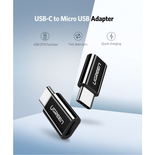 USB 3.1 Type-C to Micro USB Adapter ABS case Black