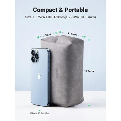 Electronics Accessories Storage Bag with Lanyard (Gray)