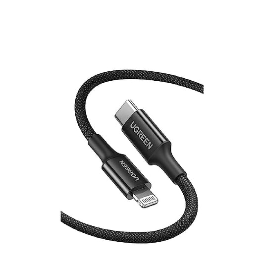 Lightning to 3.5mm Aux Cable Aluminum Shell with Braided 1m (Black)