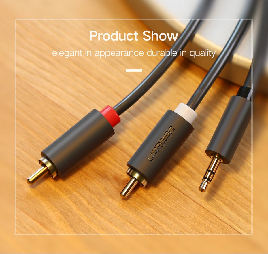 3.5mm Female to 2 RCA Male audio cable  1M