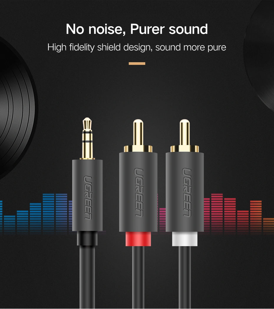 3.5mm Female to 2 RCA Male audio cable  1M