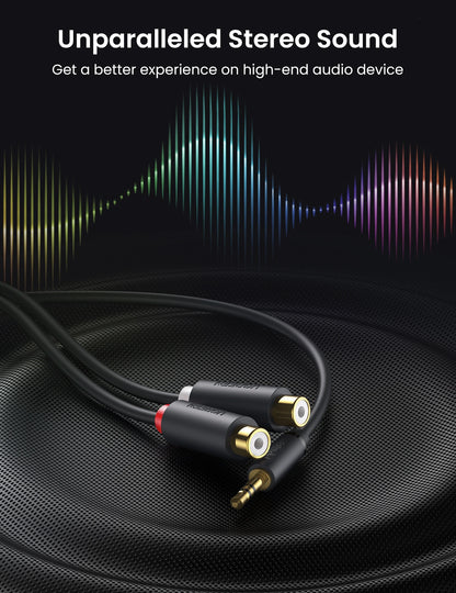 3.5mm Male to 2RCA Female Cable 25cm (Gray)