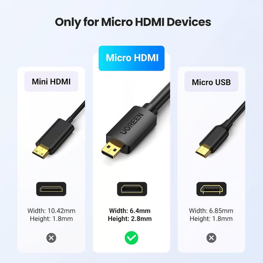 Micro HDMI to HDMI Cable 1m (Black)
