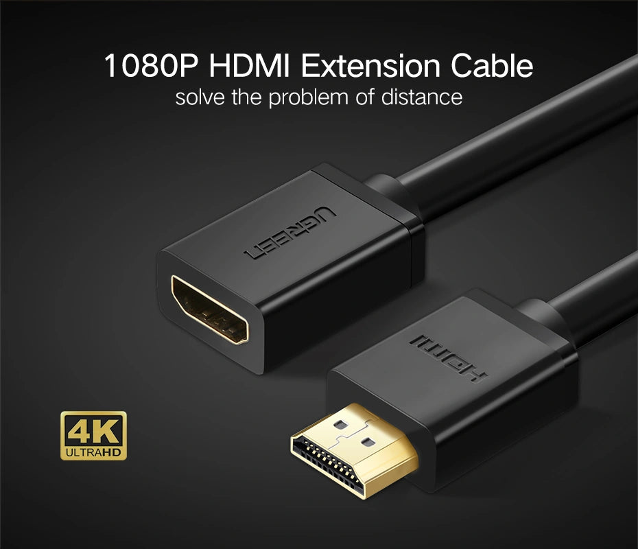 HDMI Male to Female Cable 0.5m (Black)