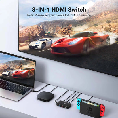 HDMI Switcher 3 In 1 Out  4K@30HZ