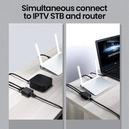 RJ45 Splitter Adapter 2 Pack (Black)