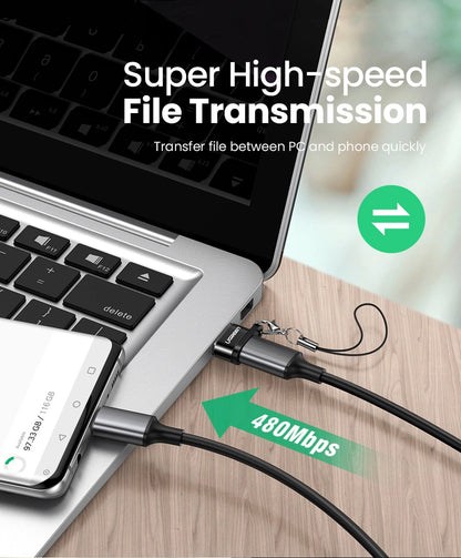 USB A Male to USB-C Female Adapter (Black)