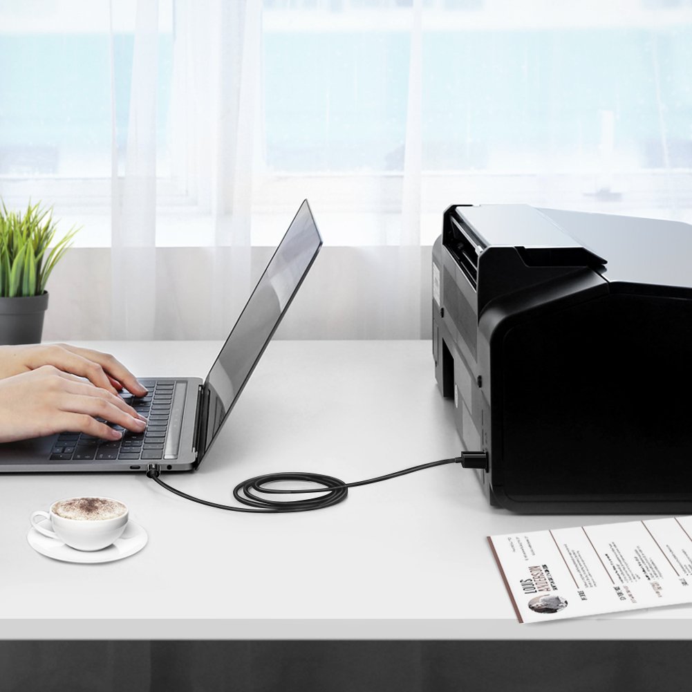 USB-C to USB-B 2.0 Printer Cable 2m (Black)