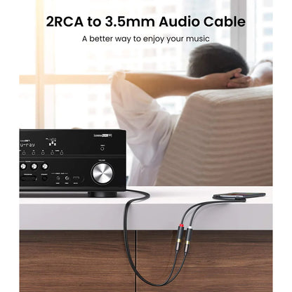 3.5mm Male to 2RCA Female Cable 25cm (Gray)